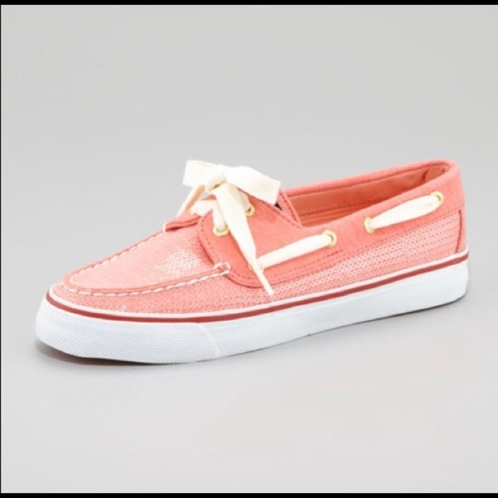 Sperry Top Siders Coral Jersey Sequin Shoes - 7.5
